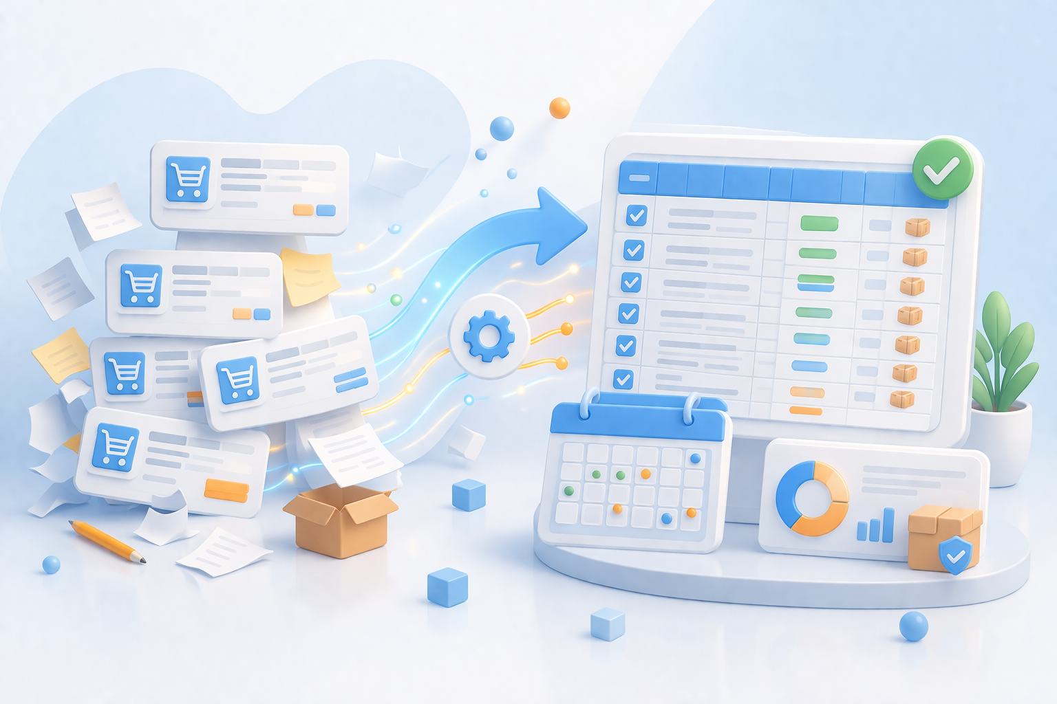 注文管理整理の成果イラスト